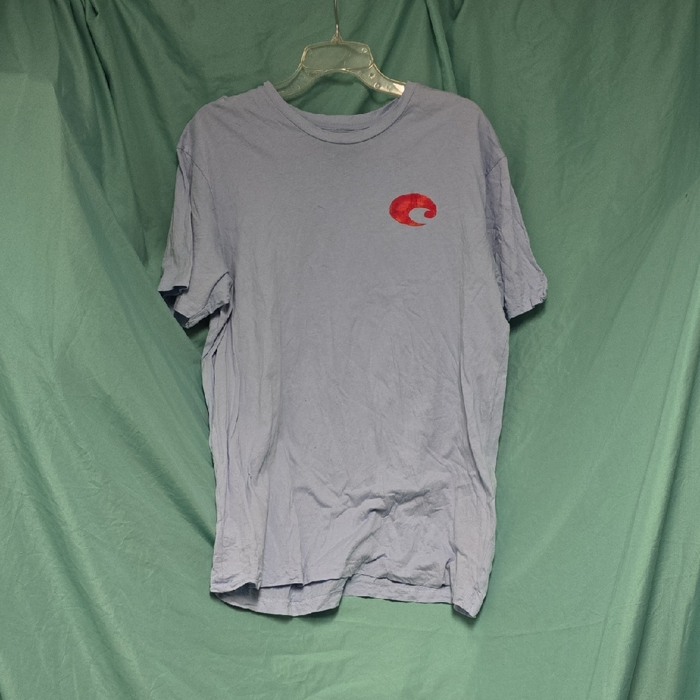 Costa Light Blue Men's Tee with Red Logo
